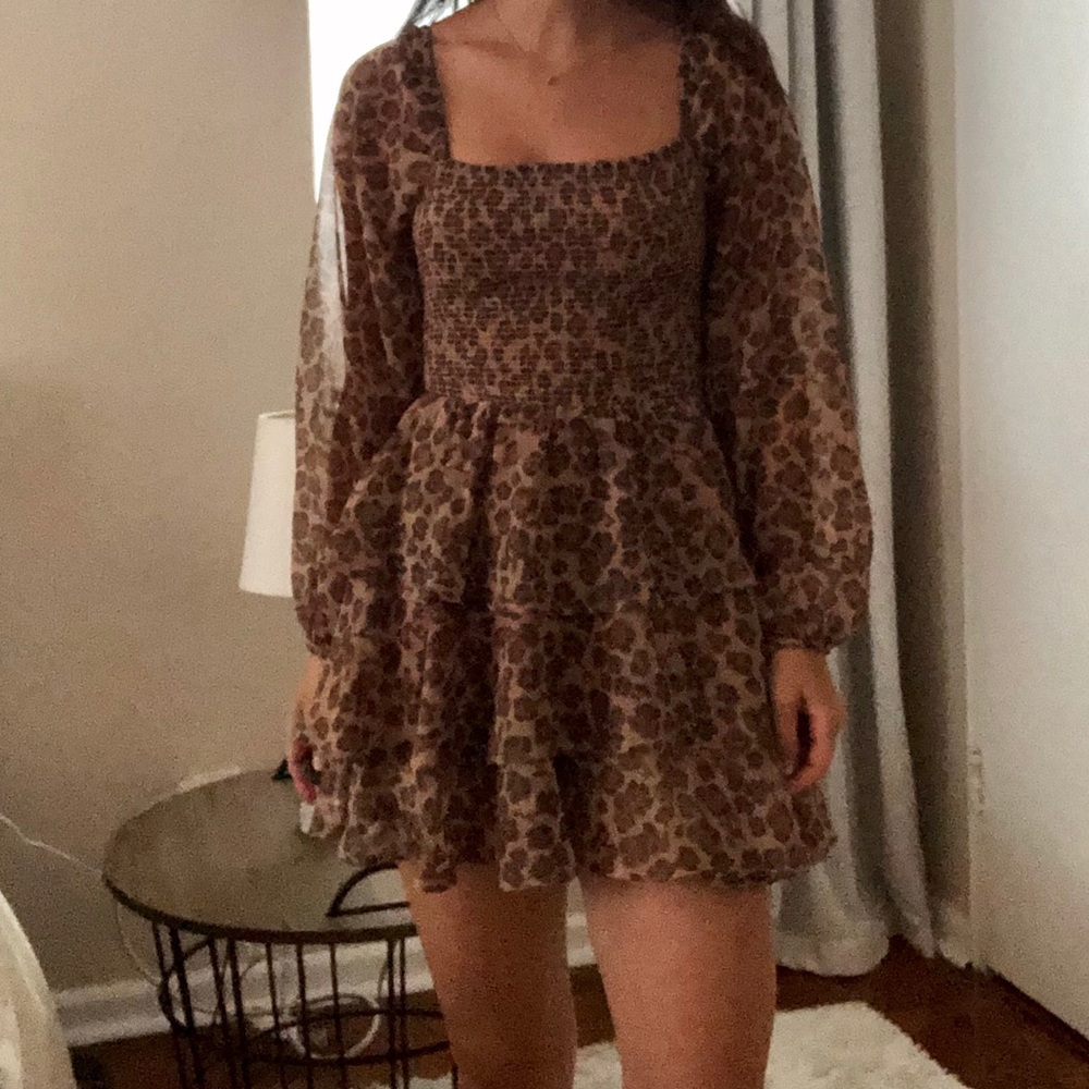 Express Leopard Ruffle Romper XS - Picture 3 of 11